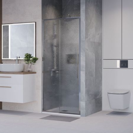 Душевая дверь Niagara Nova NG-65-11CH 110х195 стекло шиншилла профиль хром