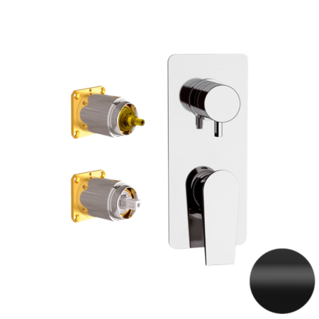 Смеситель для душа Daniel Diva DV612D2KB15 встраиваемый в стену черный без термостата