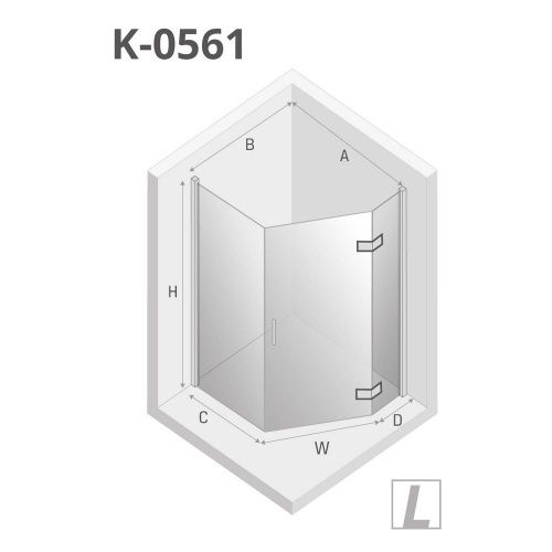 Душевой уголок New Trendy NEW AZZURA Chrome K-0561 100х80 стекло прозрачное профиль хром без поддона - фото 3