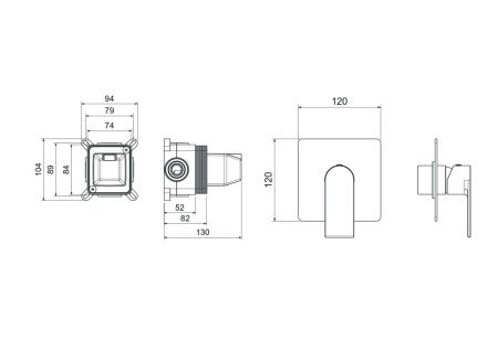 Смеситель для душа Aquatek ЛИРА AQ1466CR встраиваемый в стену хром