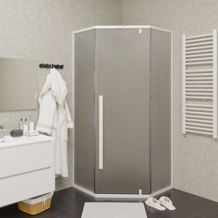 Душевой уголок Cerutti SPA C3AWD 90х90 стекло прозрачное профиль белый без поддона