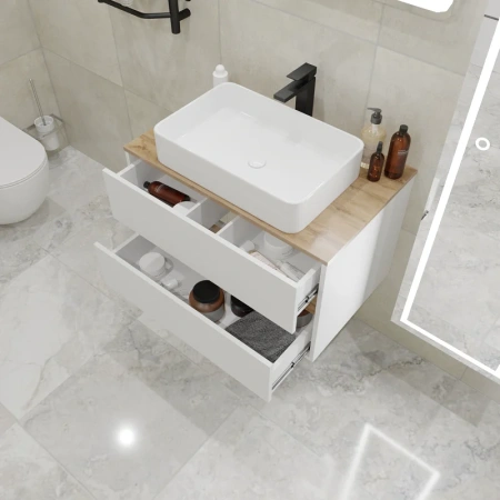 Тумба под раковину 1MarKa Veil Ц0000035553 80х50 цвет белый