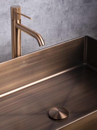 Раковина из нержавеющей стали AltroBagno Solido AltroBagnoSolido001024BrAn 60х40 накладная цвет бронза