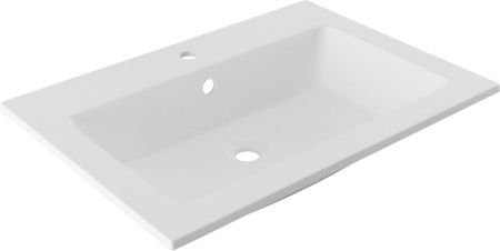 Раковина из искусственного камня Aquanet Электра 00326510 70х50 полувстраиваемая цвет белый 1 отверстие под смеситель