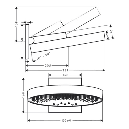 Верхний душ Hansgrohe Rainfinity 26234990 35х35 золото