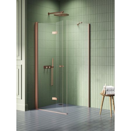 Душевой уголок New Trendy NEW SOLEO Copper brushed K-2033 80х70 стекло прозрачное 6 мм