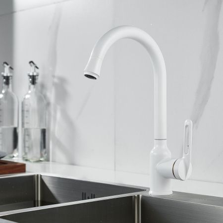 Смеситель для кухни Raffine F103C на мойку белый