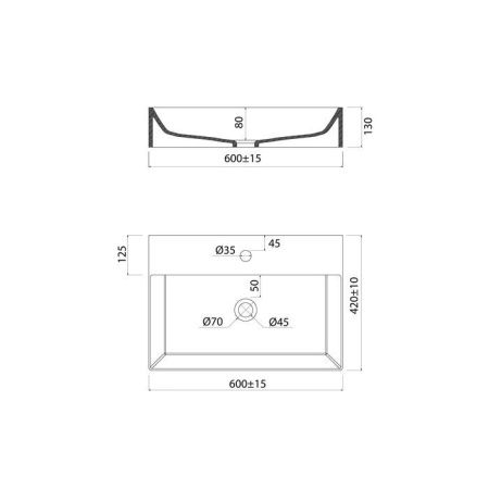 Раковина из сантехнического фарфора Iddis Bild BILWS60i27 60х40 полувстраиваемая цвет белый 1 отверстие под смеситель