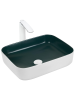 Раковина из сантехнического фаянса WeltWasser WW SK 10000005602 40 см накладная цвет белый/зеленый без отверстий под смеситель
