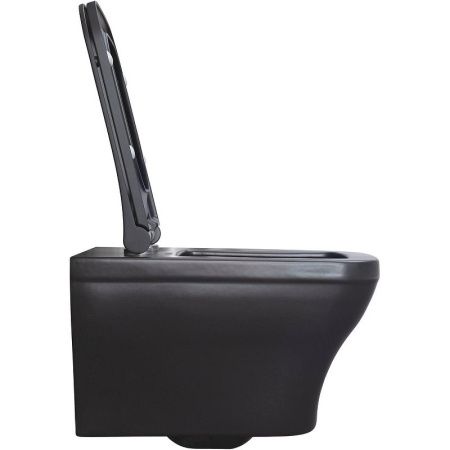 Чаша унитаза подвесная Allen Brau Infinity 4.21011.31 цвет черный без сиденья безободковая каскадный смыв
