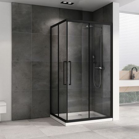 Душевой уголок Abber Schwarzer Diamant AG02129BH 120х90 стекло прозрачное профиль черный без поддона