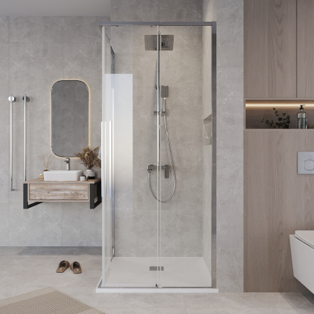 Душевая дверь Grossman Galaxy 1/2.K33.01.70.10.00 70х195 стекло прозрачное профиль хром глянцевый