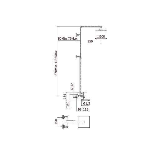 Душевая стойка Fashun A52402 настенная цвет сатин - фото 3