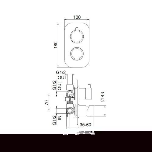 Смеситель для ванны и душа Webert One-B NB880601015 настенный хром - фото 3