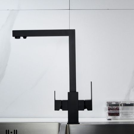 Смеситель для кухни Shevanik S148H на мойку черный