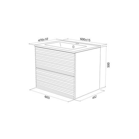Тумба с раковиной Iddis Bild BIL60W0i95K 60х50 подвесная цвет белый