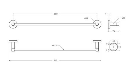 Полотенцедержатель Cezares RELAX RELAX-TH-65-01