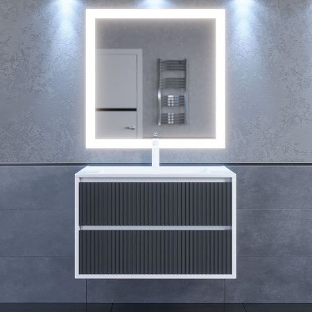 Тумба с раковиной Uperwood Next Premium 3930205167 80х50 цвет серый