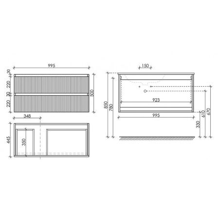 Тумба под раковину Sancos SNOB T SNT100LSM 100х40 подвесная цвет бежевый