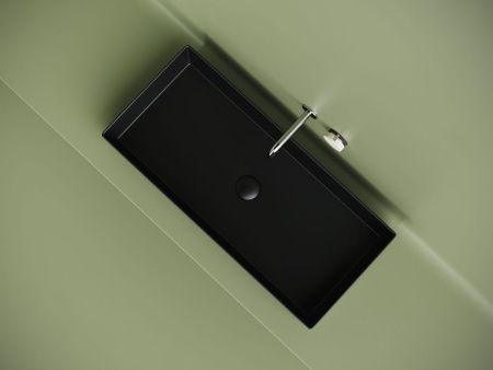 Раковина из сантехнического фарфора Ceramica Nova ELEMENT CN6072MB 80х40 накладная цвет черный без отверстий под смеситель