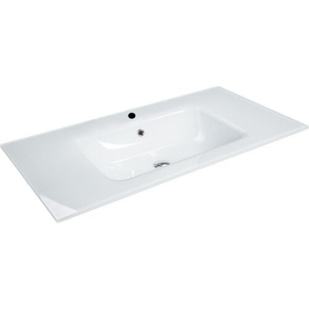 Раковина стеклянная Armadi Art NeoArt 852-110-WH 110х52 полувстраиваемая цвет белый 1 отверстие под смеситель