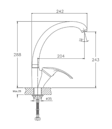Cмеситель Haiba HB4221-5 на мойку сатин - фото 2