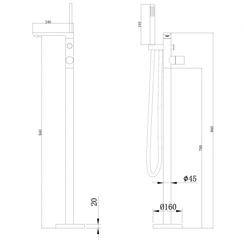 Смеситель Abber Rund AF8715MRG напольный розовое золото - фото 3