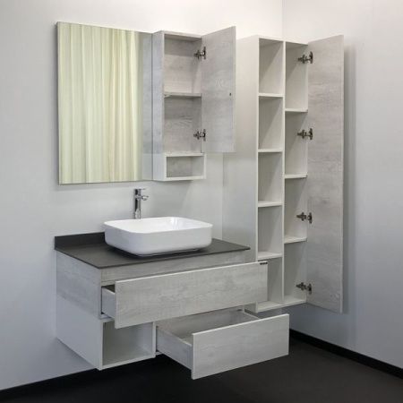 Зеркало-шкаф Comforty Прага 00004136263CF 90х80 подвесной цвет бежевый