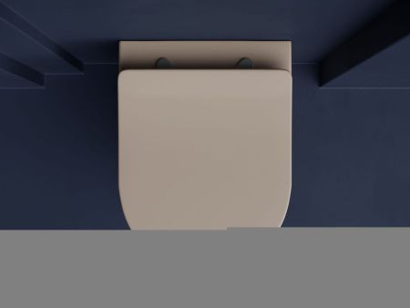 Унитаз подвесной Ceramica Nova BALEARICA CN6000MC коричневый с сиденьем микролифт безободковый душевой смыв