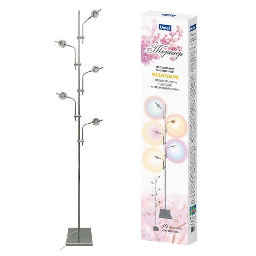 Торшер Uniel ULM-T640 5x2W/3000K CHROME MULTICOLOR - фото 4
