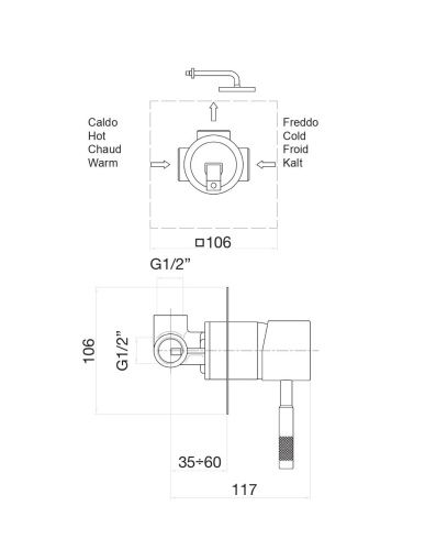 Смеситель для ванны и душа Fiore Xenon 44NN7515 встраиваемый в стену черный с термостатом - фото 3