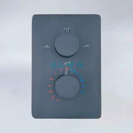 Душевая система ALMAes Weber TVZ-0808 встраиваемая в стену цвет черный с термостатом