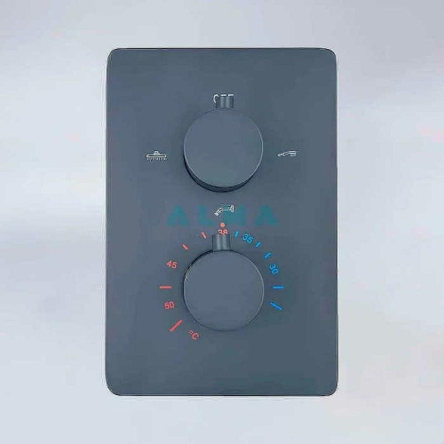 Душевая система ALMAes Weber TVZ-0808 встраиваемая цвет черный с термостатом - фото 3