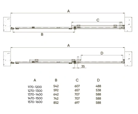 Душевая дверь Veconi Vianno VN70GR-130-01-C4 130х195 стекло прозрачное профиль золото брашированное