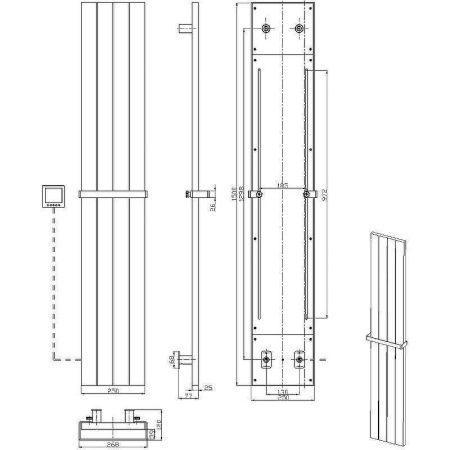 Полотенцесушитель электрический Boheme Flat 725-GM 25х150 черный