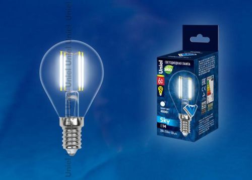 Лампа светодиодная Uniel SKY Globe (СКЫ Глобе) LED-G45-6W/NW/E27/CL PLS02WH картон - фото 2