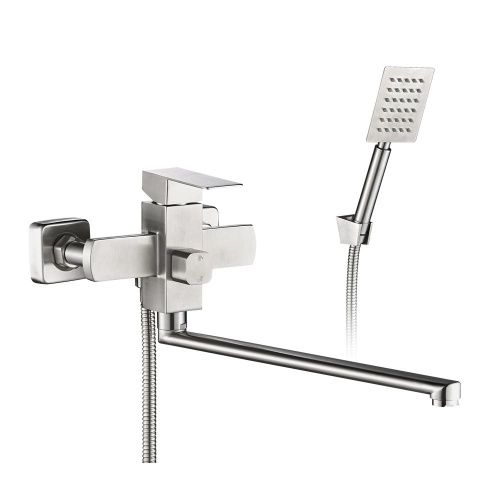 Смеситель для ванны WesnaArt Kubus KUB13-320 настенный сатин