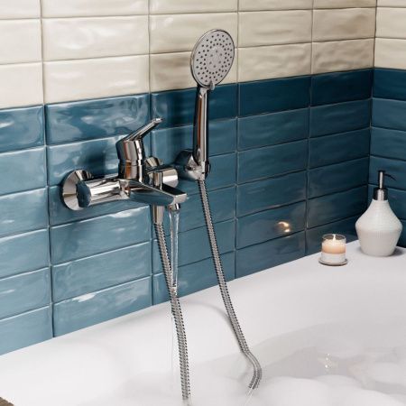 Смеситель для ванны Wasserkraft Rhin 4400 4401 настенный хром