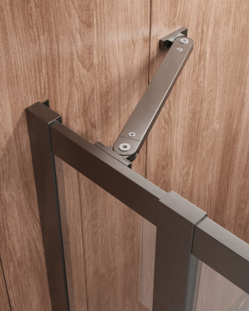 Душевой уголок Cezares MOLVENO MOLVENO-A-22-90+30-C-GM-IV 120х120 стекло прозрачное профиль оружейная сталь без поддона