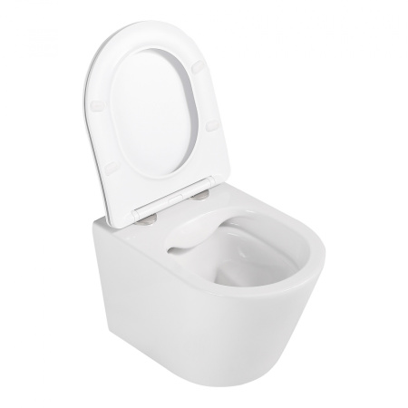 Унитаз подвесной Abber Bequem AC1102 белый с сиденьем микролифт безободковый каскадный смыв