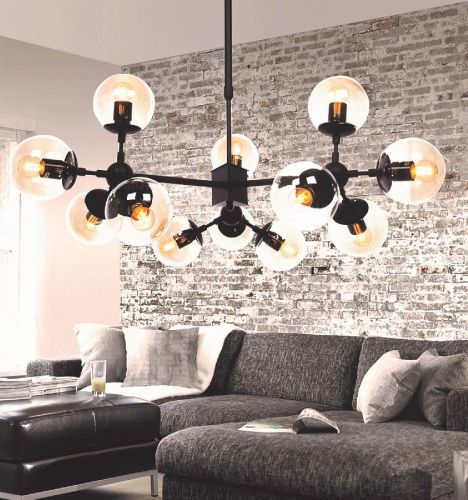Люстра на штанге Lumina Deco Zodiak (Зодиак) LDP 160-12 BK+TEA - фото 2