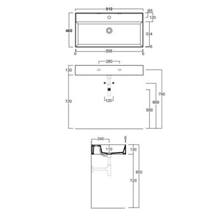 Раковина керамическая Simas Agile AG91 bi matt*1 90 см подвесная цвет белый 1 отверстие под смеситель