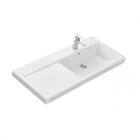 Раковина из сантехнического фарфора Roca The Gap Plus 73270ME004 100х50 накладная цвет белый