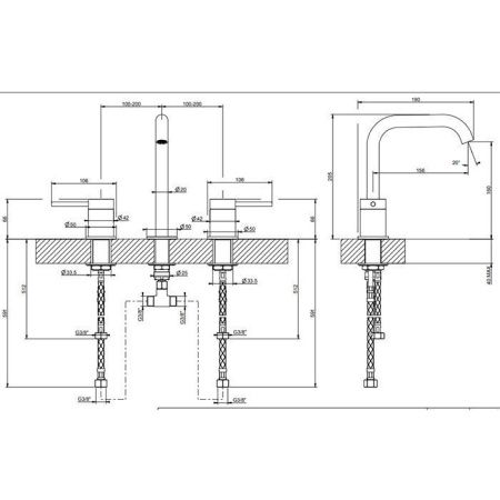 Смеситель Gessi GESSI 316 54012#707 на раковину черный