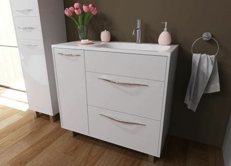 Тумба с раковиной Эстет Barcelona ФР-00003598 90х40 напольная цвет белый