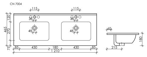 Раковина Ceramica Nova ELEMENT 121 см CN7004MB накладная цвет черный матовый - фото 5