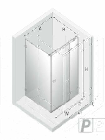 Душевой уголок New Trendy AVEXA Gold EXK-1685 120х90 стекло прозрачное профиль золото без поддона