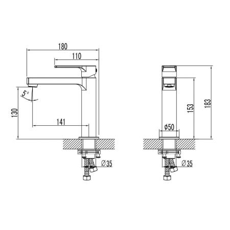 Смеситель LeMark Plus Grace LM1537C на раковину хром