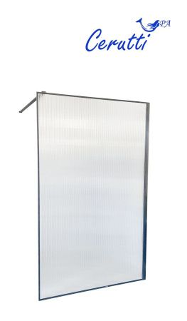 Душевая перегородка Cerutti SPA STRIP T120 120х190 стекло рифленое профиль черный