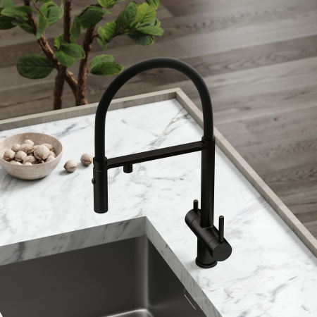 Смеситель для кухни Sancos Imola SC4010MB на мойку черный матовый/черный